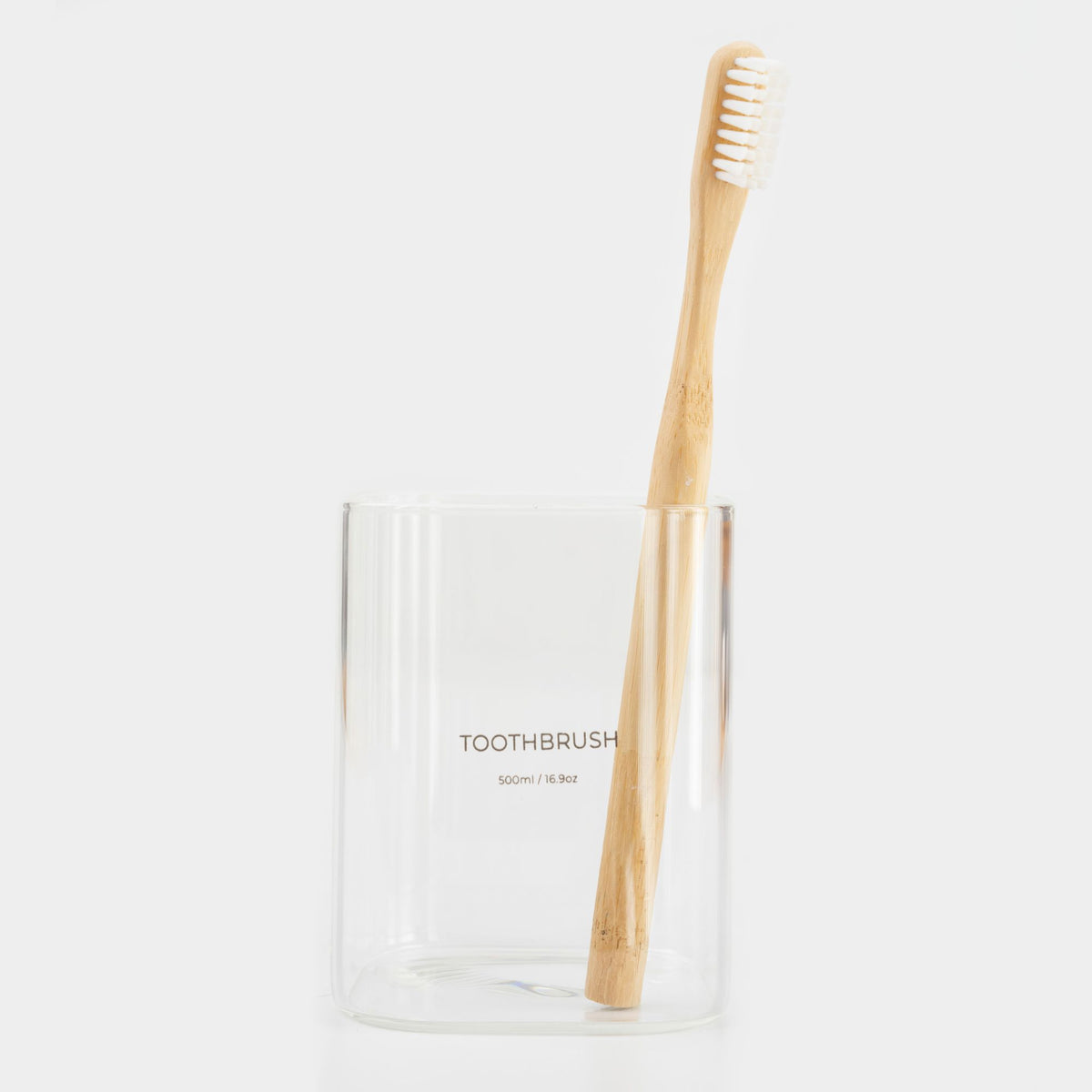 Mouthwash Dispenser Set with Acacia Wood Tray